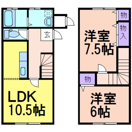 ラフォーレ栄町Ａ棟の物件間取画像